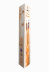 INDODENT Twin Flower Bamboo Toothbrush (2 pcs) | Orange & Purple | Adult | Soft bristles | Ergonomic | Angled Head | Deep Cleaning