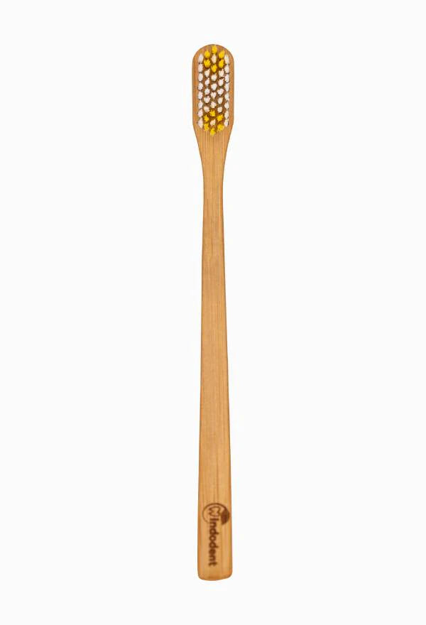 Twin Flower Bamboo Toothbrush | Kids | Soft | Yellow and Green