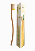 INDODENT Twin Flower Bamboo Toothbrush (2 pcs) | Yellow & Green | Adult | Soft bristles | Ergonomic | Angled Head | Deep Cleaning