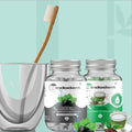 Oral Care Pack | Charcoal Mint Tooth tabs (62) | Green Tea Mouthwash tabs (62) | Sensitive Bamboo toothbrush (1 pc)