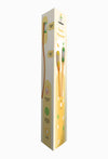 INDODENT Twin Flower Bamboo Toothbrush (2 pcs) | Yellow & Green | Adult | Soft bristles | Ergonomic | Angled Head | Deep Cleaning